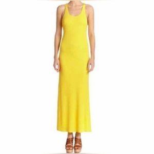 POLO Ralph Lauren Yellow Fitted Maxi Dress Yellow Medium